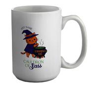 Shopagift Personalised Stirring The Cauldron of Sass Witch Mug White 15oz Large Ceramic Cup