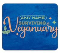 Shopagift Personalised Surviving Veganuary Funny Vegan Mouse Mat Pad 24cm x 19cm