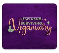 Shopagift Personalised Surviving Veganuary Funny Vegan Mouse Mat Pad 24cm x 19cm