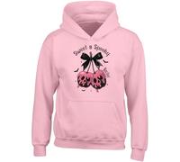 Shopagift Personalised Sweet & Spooky Cherry Lace Halloween Kids Hoodie Hoody Hooded Top Boys Girls Pink