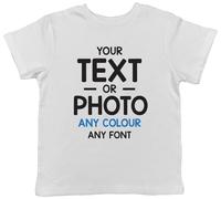 Shopagift Personalised T-Shirt Any Text Photo Image Message Boys Girls Create Your Own Custom Funny Kids Tee Gift