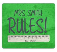 Shopagift Personalised Teacher Rules Funny Ruler Teaching Mouse Mat Pad 24cm x 19cm