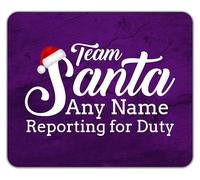 Shopagift Personalised Team Santa Reporting for Duty Xmas Mouse Mat Pad 24cm x 19cm