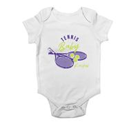 Shopagift Personalised Tennis Baby Baby Grow Vest Racket and Ball Bodysuit Boys Girls