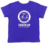 Shopagift Personalised The Power of A Champion Triathlon Sports Childrens Kids T-Shirt Gift Blue