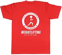 Shopagift Personalised The Power of A Champion Weightlifting Sports T-Shirt Gift Red