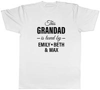 Shopagift Personalised This Grandad is Loved by T-Shirt White