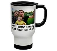 Shopagift Personalised Travel Mug Photo Image Text Logo Business Company Coffee Tea Cup Gift Birthday Mothers Fathers Day Mum Dad Family Retirement Work Colleague Boss