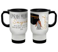 Shopagift Personalised Umrah Mubarak Travel Mug Hajj Dua Islam Stainless Steel 14oz Cup