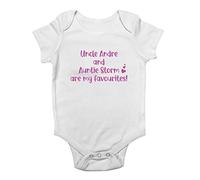 Shopagift Personalised Uncle & Auntie Are My Favourites Baby Grow Vest Bodysuit Gift