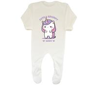 Shopagift Personalised Unicorn Cute & Grumpy Baby Grow Romper Suit Rainbow Magical Boys Girls