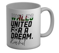 Shopagift Personalised Wales Football United for a Dream Mug White 11oz Large Ceramic Cup