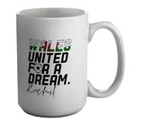 Shopagift Personalised Wales Football United for a Dream Mug White 15oz Large Ceramic Cup