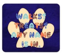 Shopagift Personalised Walks? Treats? Any Name is in Dog Mouse Mat Pad 24cm x 19cm