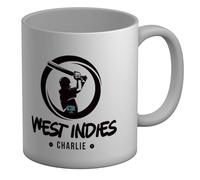 Shopagift Personalised West Indies Cricket Batsman Mug Cricketer Fan Supporter White 11oz Large Ceramic Cup