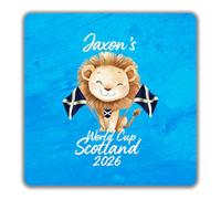 Shopagift Personalised World Cup Scotland 2026 Football Fan 2 Pack Coasters - 9cm x 9cm