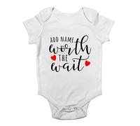 Shopagift Personalised Worth The Wait Baby Vest Bodysuit White