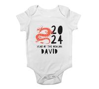Shopagift Personalised Year of the Dragon Baby Grow Vest Any Name Chinese New Year Bodysuit Boys Girls