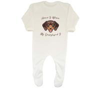 Shopagift Pet Dog Lover Baby Grow Romper Suit Home is Where My Dachshund is Boys Girls White