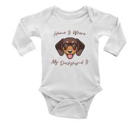Shopagift Pet Dog Lover Baby Grow Vest Bodysuit Home is where my Dachshund is Boys Girls L/S