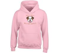 Shopagift Pet Dog Lover Kids Hoodie Home is where my English Bulldog is Hoody Hooded Top Boys Girls Pink