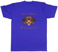 Shopagift Pet Dog Lover Mens T-Shirt Home is Where My Dachshund is Tee Blue