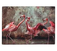 Shopagift Pink Dancing Flamingos Glass Chopping Board Large Kitchen Worktop Saver 39cm x 28cm