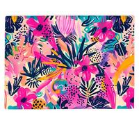 Shopagift Pink Floral Flowers Vibrant Glass Chopping Board Large Kitchen Worktop Saver 39cm x 28cm