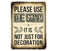 Shopagift Please use the Soap Funny Metal Poster Wall Tin Sign Man Cave Shed Bar Bedroom Home Kitchen - A4