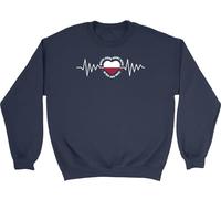 Shopagift Polska Poland Kids Sweatshirt Every Heart Beats Red & White Jumper Boys Girls