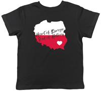 Shopagift Polska Poland Kids T-Shirt Heart of Europe Soul of History Childrens Tee Boys Girls Black