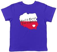 Shopagift Polska Poland Kids T-Shirt Heart of Europe Soul of History Childrens Tee Boys Girls Blue