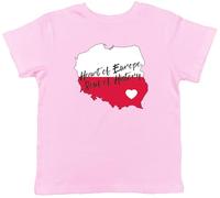 Shopagift Polska Poland Kids T-Shirt Heart of Europe Soul of History Childrens Tee Boys Girls Light Pink