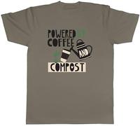 Shopagift Powered by Coffee and Compost Funny Allotment Mens T-Shirt Tee
