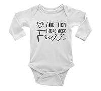 Shopagift Pregnancy Announcement Baby Grow Vest Bodysuit and then there were 4 Parents Expecting Baby Arrival Reveal Boys Girls L/S Gift