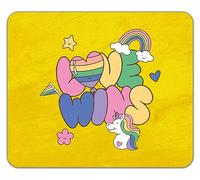 Shopagift Pride LGBTQ+ Mouse Mat Pad Unicorn Heart Rainbow Gift 24cm x 19cm