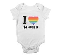 Shopagift Pride Rainbow Heart Baby Grow Vest I Love My Auntie LGBTQ+ Bodysuit Gift