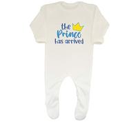 Shopagift Prince Has Arrived Baby Grow Romper Suit Blue New Born Crown Boys Girls Gift