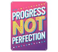 Shopagift Progress Not Perfection Metal Poster Wall Tin Sign Classroom High School Teaching Zone Confidence Boosting Teacher Gifts - A5