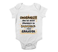 Shopagift Promoted to Grandpa Baby Grow Vest Funny Congrats Promoted to Babysitter Bodysuit Boys Girls