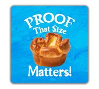 Shopagift Proof That Size Matters Yorkshire Pudding 2 Pack Coasters - 9cm x 9cm