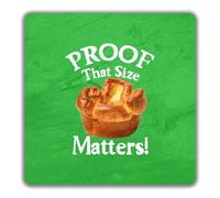 Shopagift Proof That Size Matters Yorkshire Pudding 2 Pack Coasters - 9cm x 9cm