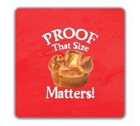 Shopagift Proof That Size Matters Yorkshire Pudding 2 Pack Coasters - 9cm x 9cm
