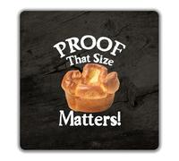 Shopagift Proof That Size Matters Yorkshire Pudding 2 Pack Coasters - 9cm x 9cm