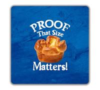 Shopagift Proof That Size Matters Yorkshire Pudding 2 Pack Coasters - 9cm x 9cm