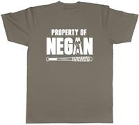 Shopagift Property of Negan Mens T-Shirt Tee Grey