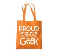 Shopagift Proud to be a Geek Nerd Funny Joke Tote Shopping Beach Bag 10 Litres Capacity - 42cm x 38cm