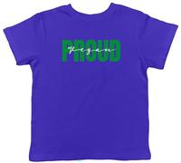 Shopagift Proud Vegan Kids T-Shirt Meat Free Plant Based Childrens Tee Boys Girls Blue