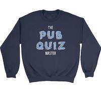 Shopagift Pub Quiz Master Sweatshirt Funny Quzzing Quizzer Gift Unisex Jumper Navy