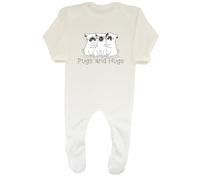 Shopagift Pugs and Hugs Baby Romper Dog Breed Pet Lover Boys Girls White